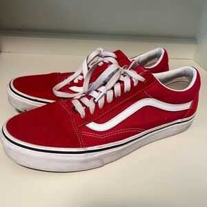 Red old school Vans mens 10